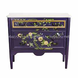 Комод с росписью из цветов Florentina фиолетовый