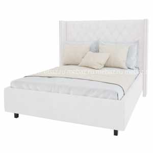мебель Кровать с декоративными гвоздиками Wing 140х200 молочная