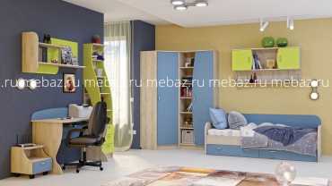 мебель Гарнитур для детской Ника MOB_Nika_system_blue_lime