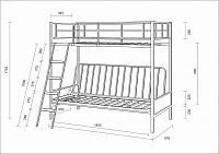 мебель Кровать двухъярусная Дакар 2 FSN_4s-dak2_9005 900, 1200х1900