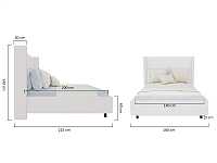 мебель Кровать с декоративными гвоздиками Wing 140х200 молочная