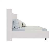 мебель Кровать с декоративными гвоздиками Wing 160х200 молочная