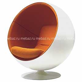 Кресло Eero Ball Chair бело-оранжевое