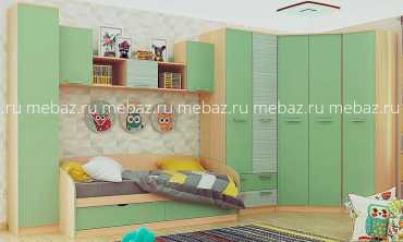 мебель Гарнитур для детской Рико Модерн № 2 зеленый SLV_Rico_Modern2_system_5