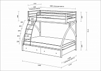 мебель Кровать двухъярусная Клео 2 FSN_4s-kleo_9005_yd 900, 1200х1900
