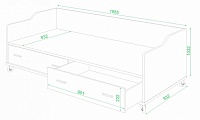 мебель Кровать односпальная Домино нельсон КР-5 MER_KR-5_N-ko 900х1900