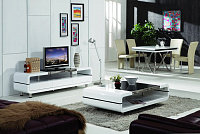 мебель Стол журнальный Corso со стеклом белый