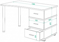 мебель Стол письменный СД-35 MER_SD-35_SH_PRAV