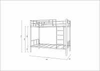 мебель Кровать двухъярусная Валенсия FSN_4s-va90-9005 900х1900