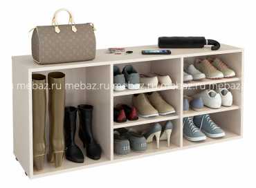мебель Стеллаж для обуви Лана-3 ПОЛ-3 (1С+2П) MAS_MST-POL-1S-2P-R-16-DM