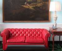 мебель Диван Честерфилд (Chesterfield) экокожа прямой красный
