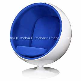 Кресло Eero Ball Chair синее с белым