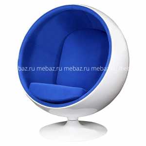 мебель Кресло Eero Ball Chair синее с белым