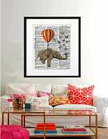 мебель Постер Слон и Бабочки А3