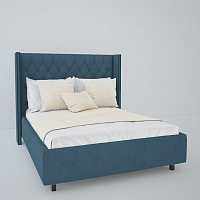 мебель Кровать с декоративными гвоздиками Wing 140х200 морская волна