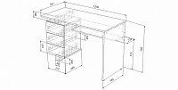 мебель Стол письменный Ренцо-2 MAS_MST-SRE-02-R-16-VE