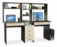 мебель Стол компьютерный Тандем-2Я с надставкой MAS_TST-SDT-2YA-N-VD