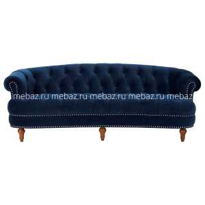 мебель Диван La Rosa трехместный велюр прямой синий